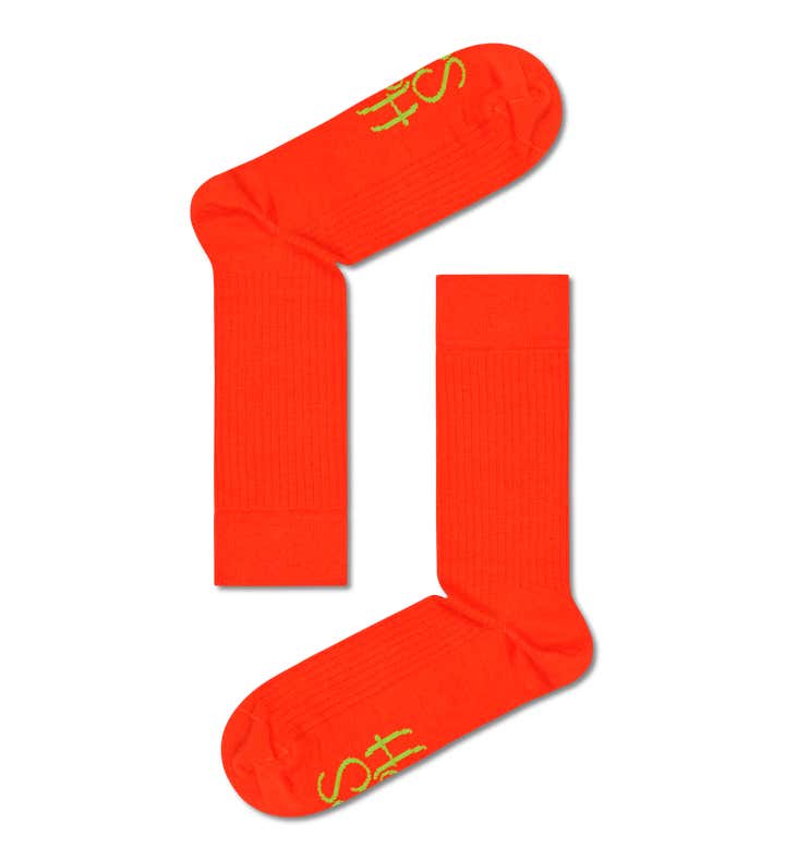 Solid Logo Rib Crew Sock