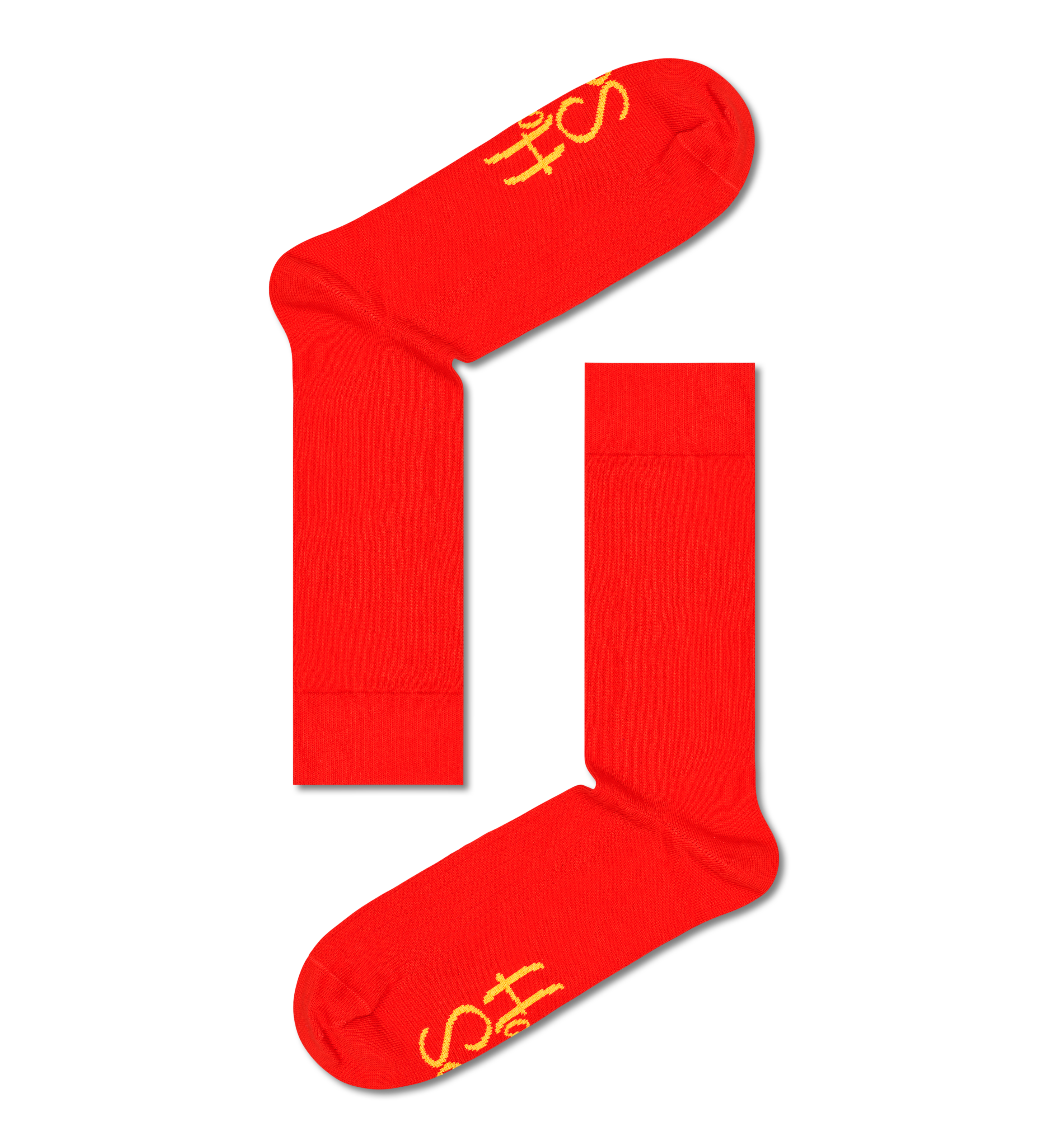 Red Solid Rib Crew Sock | Happy Socks
