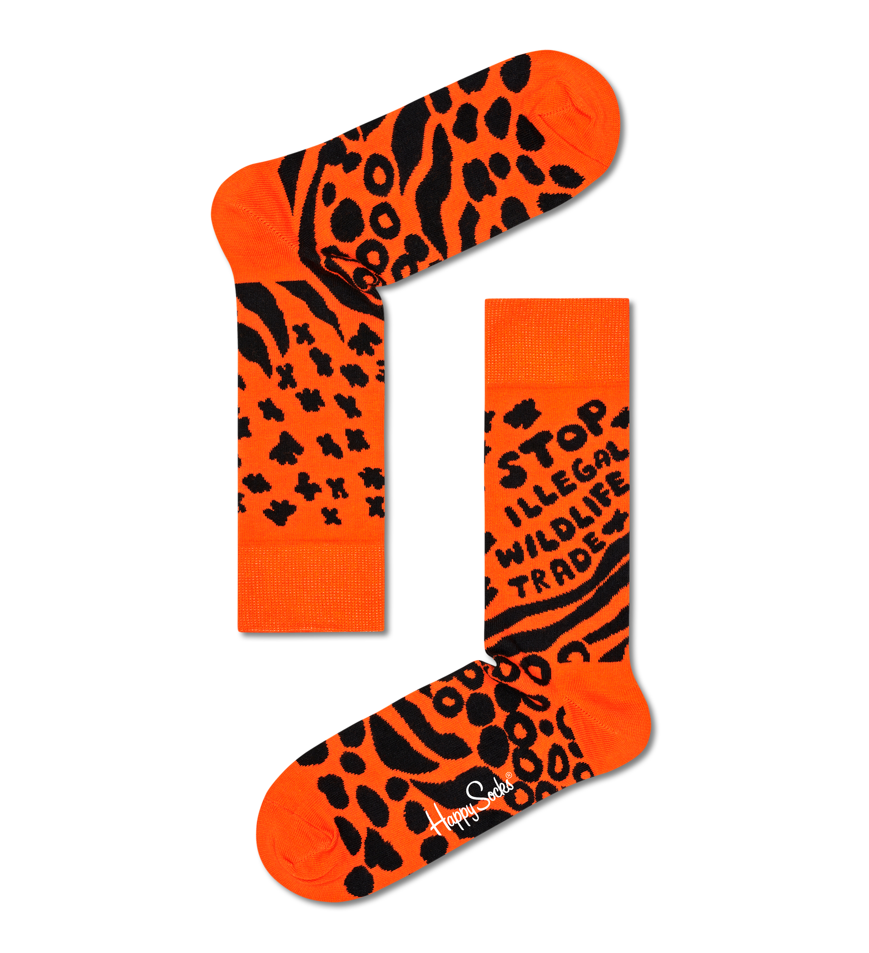 Orange Stop Illegal Online Wildlife Trade Crew Sock | Happy Socks