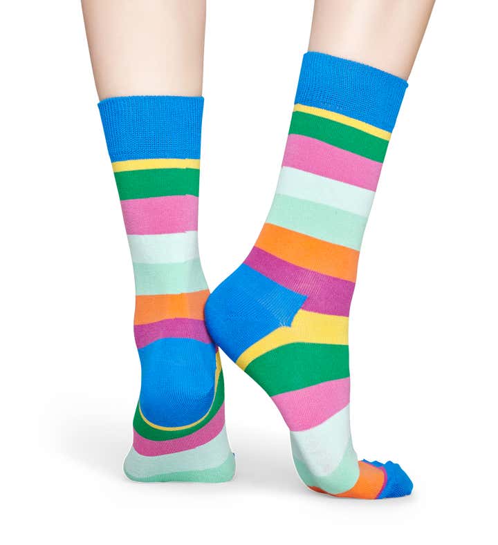 Patterned Blue Socks: Stripe | Happy Socks US