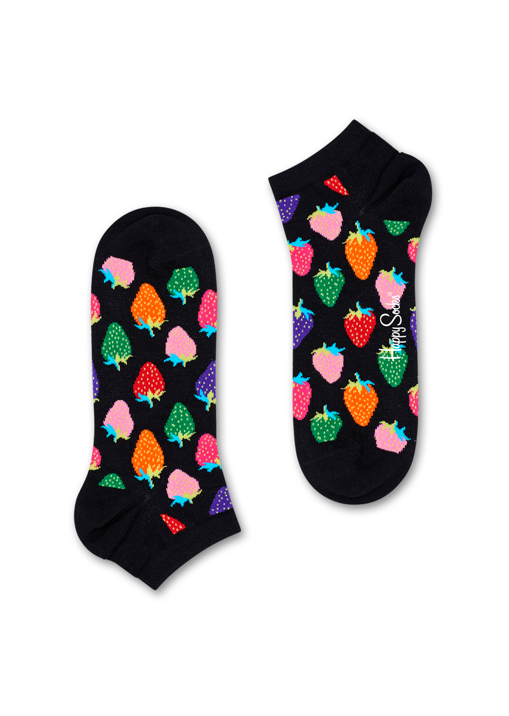 Strawberry Low Socks, Black | Happy Socks
