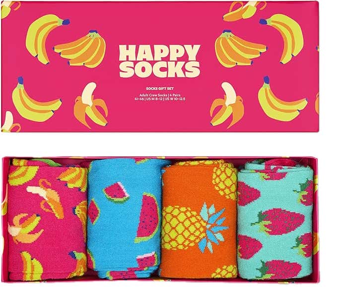 Pink 4-Pack Banana Socks Gift Set | Happy Socks US