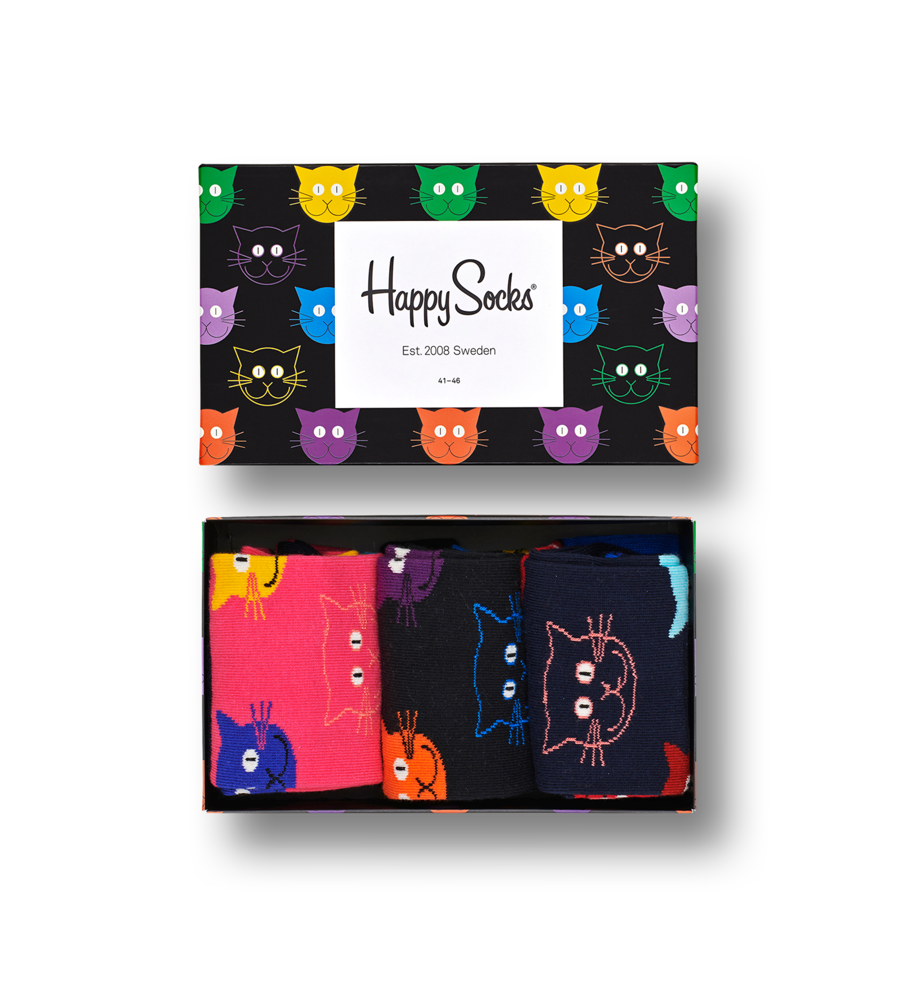 41-46 Unisex Visita lo Store di Happy SocksHappy Socks Cat Gift Box Calzini Multicolor 
