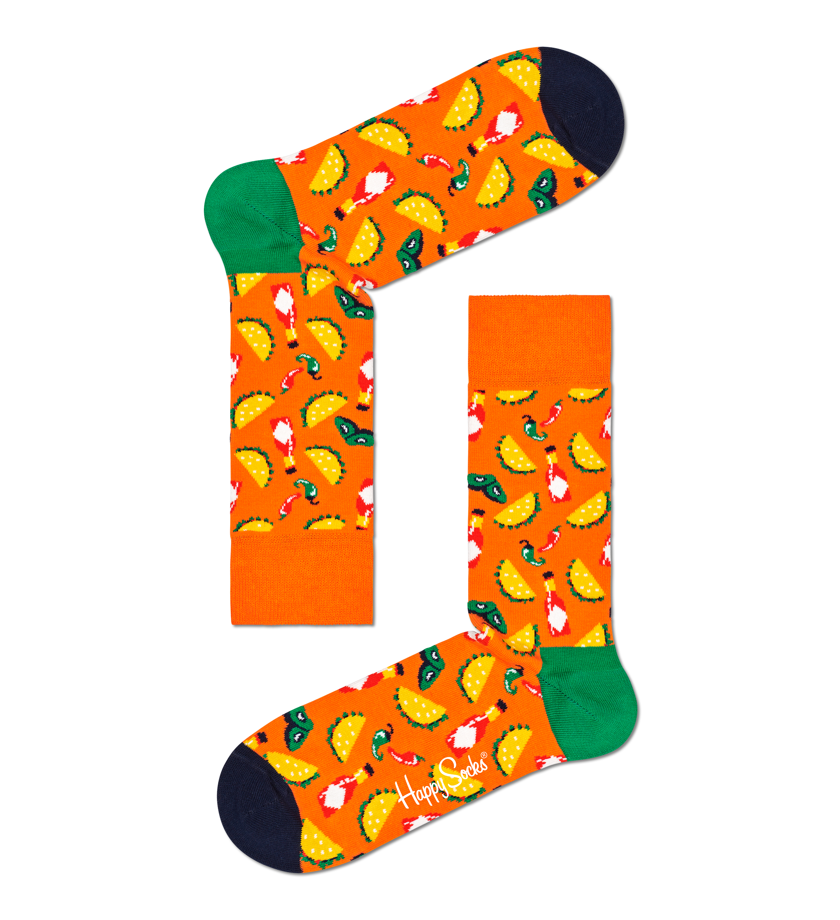 orange sock: taco | happy socks