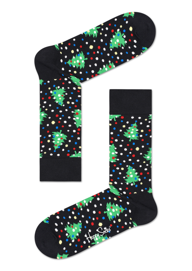 Black Christmas Night Crew Sock