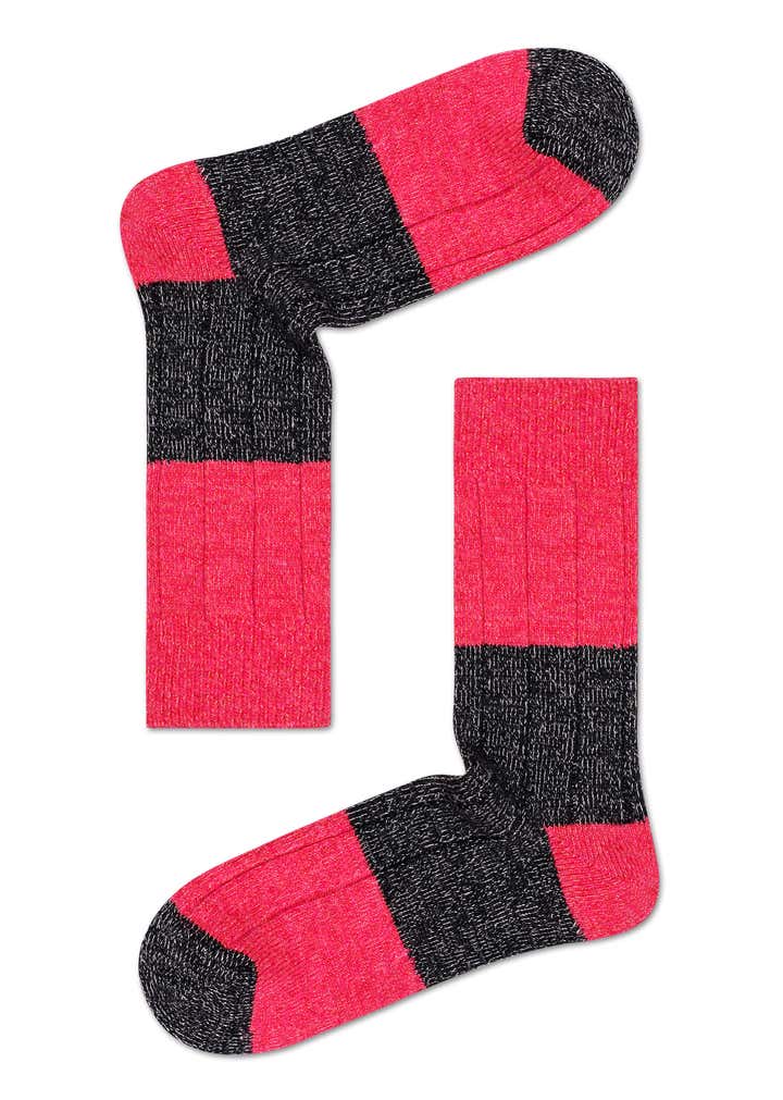 Wool Blocked Ribb Sock  1