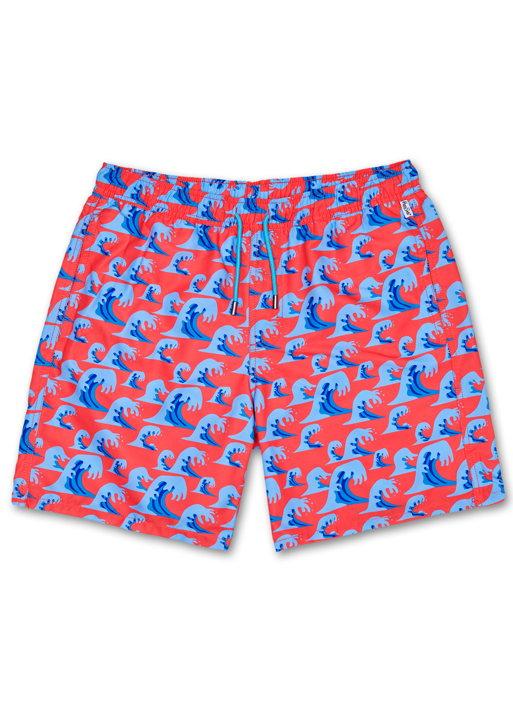 Wave Long Swim Shorts, Red | Happy Socks