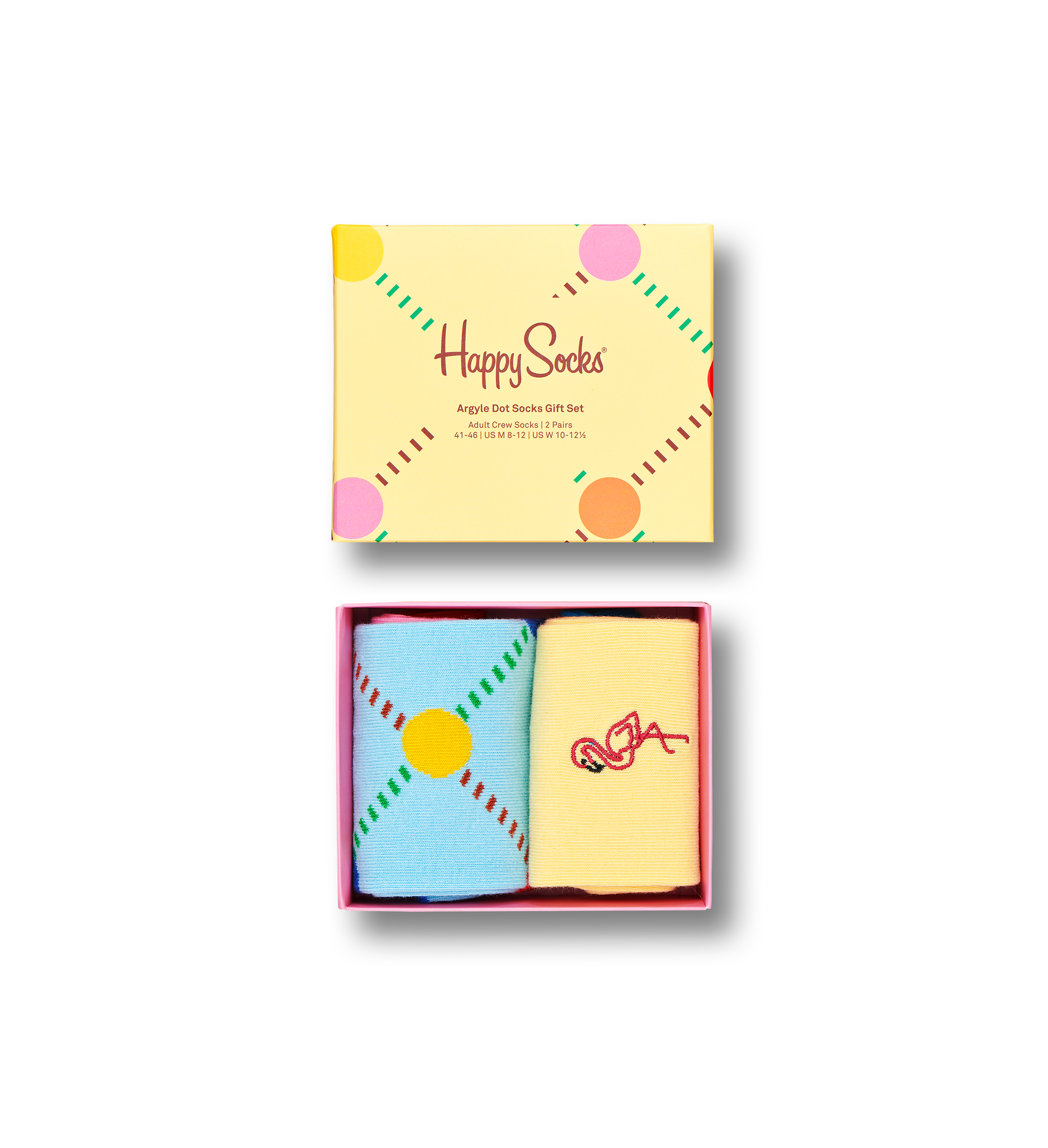 Pink Argyle Dot 2-Pack Socks Gift Set | Happy Socks