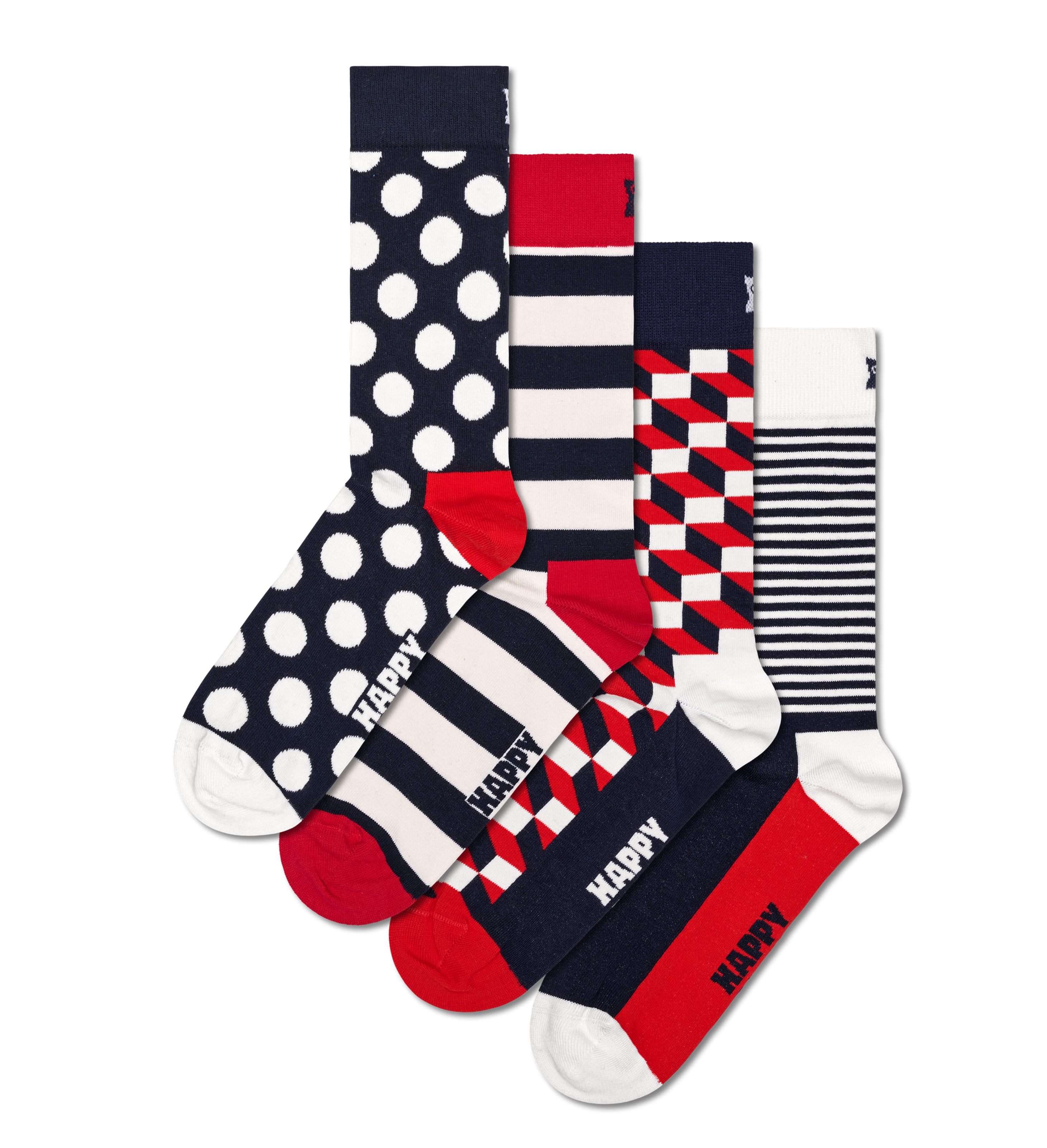 4-Pack Crew Socks New Set Gift | Socks Happy Vintage US
