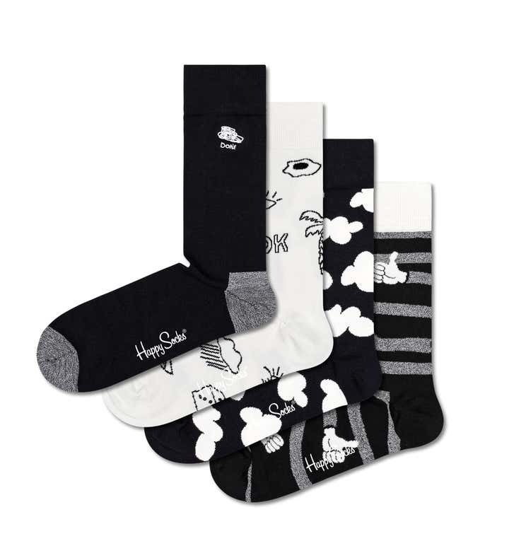 4-Pack Black & White Socks Gift Set 2