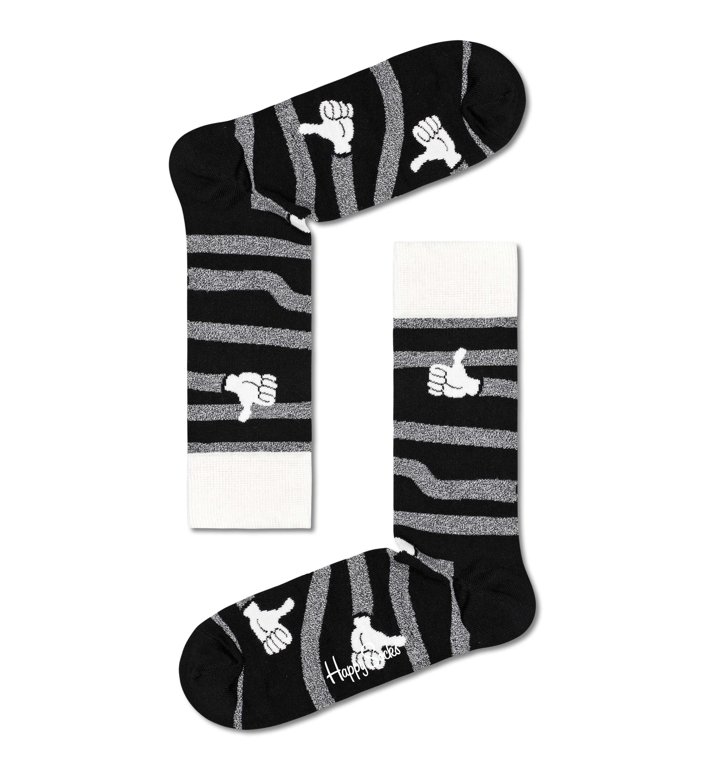 Black And Socks Happy US Socks White Set | Gift 4pc