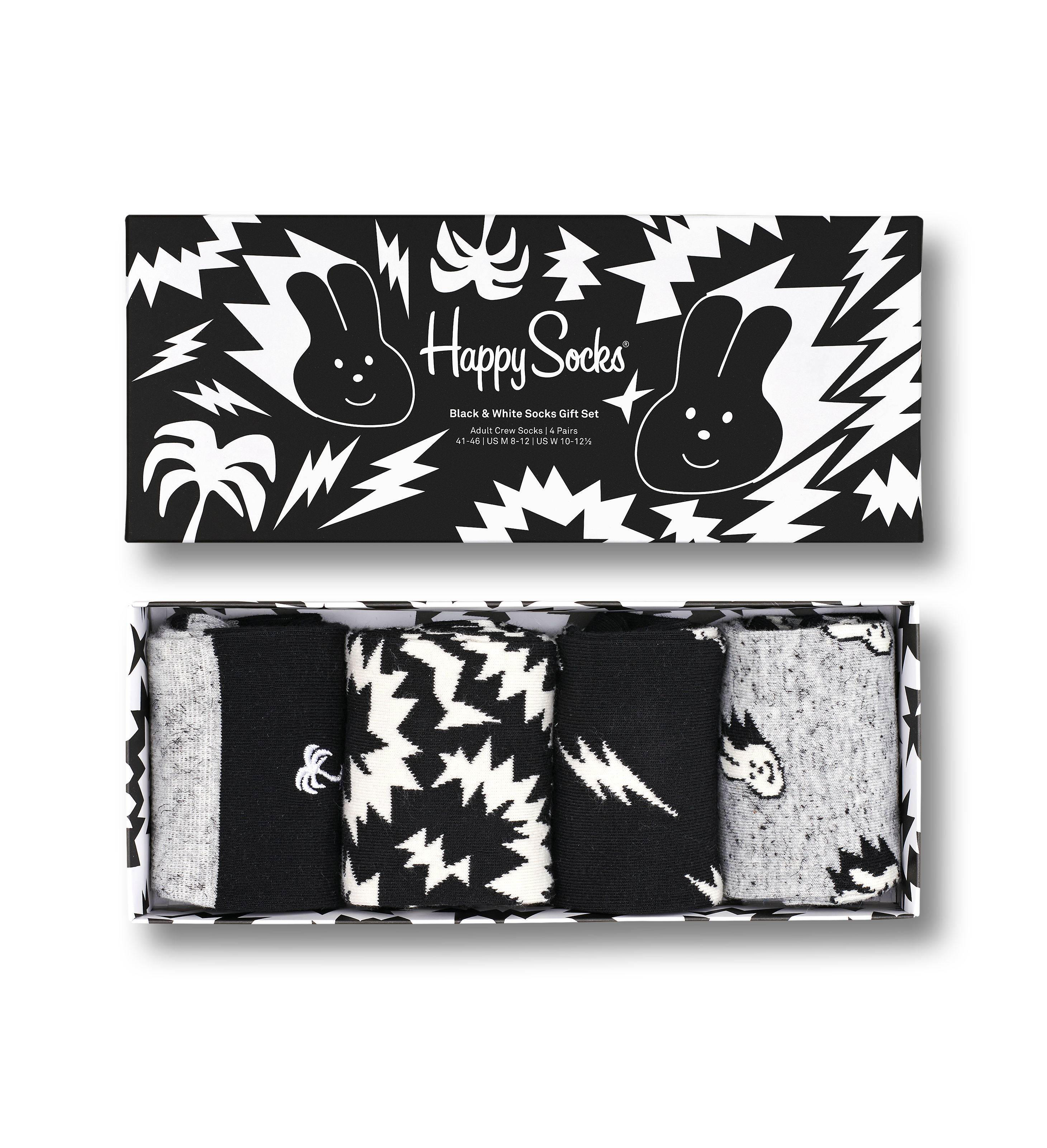 Detector klei recorder Black & White 4-Pack Socks Gift Set | Happy Socks EU