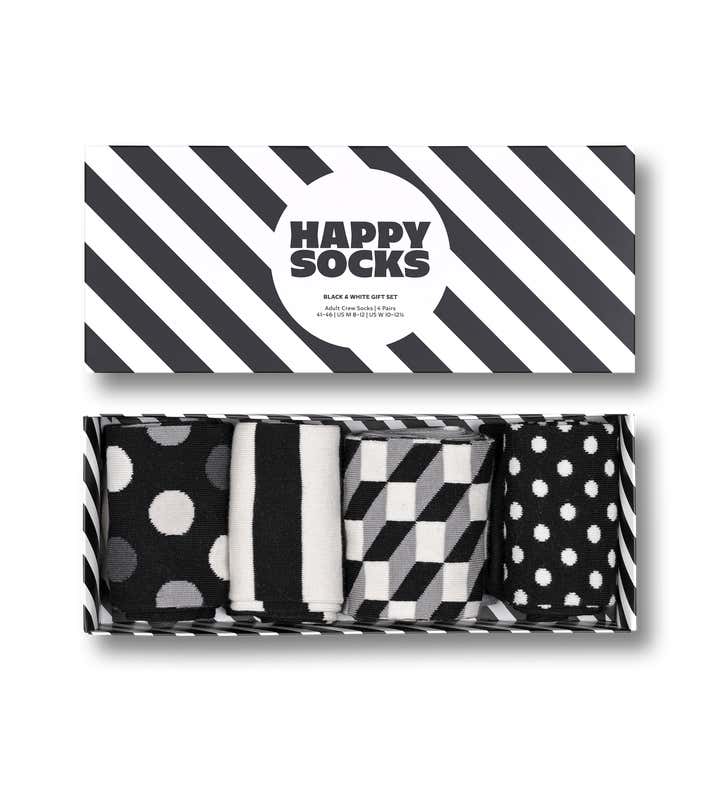 4-Pack Classic Black & White Socks Gift Set