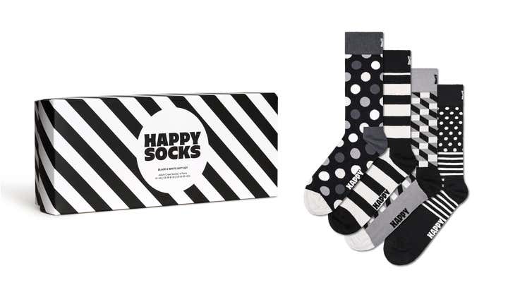 4-Pack Classic Black & White Socks Gift Set