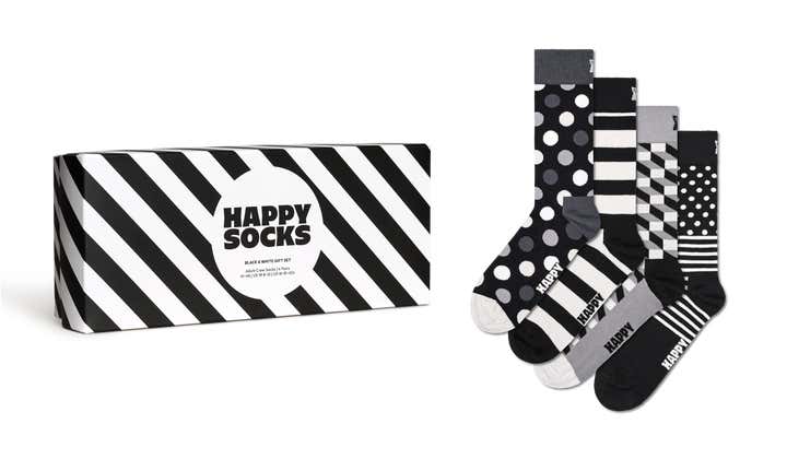 4-Pack Classic Black & White Socks Gift Set 8
