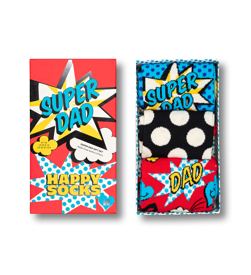 Unique Father's Day Gifts - Fun 3-Pack Super Dad Socks
