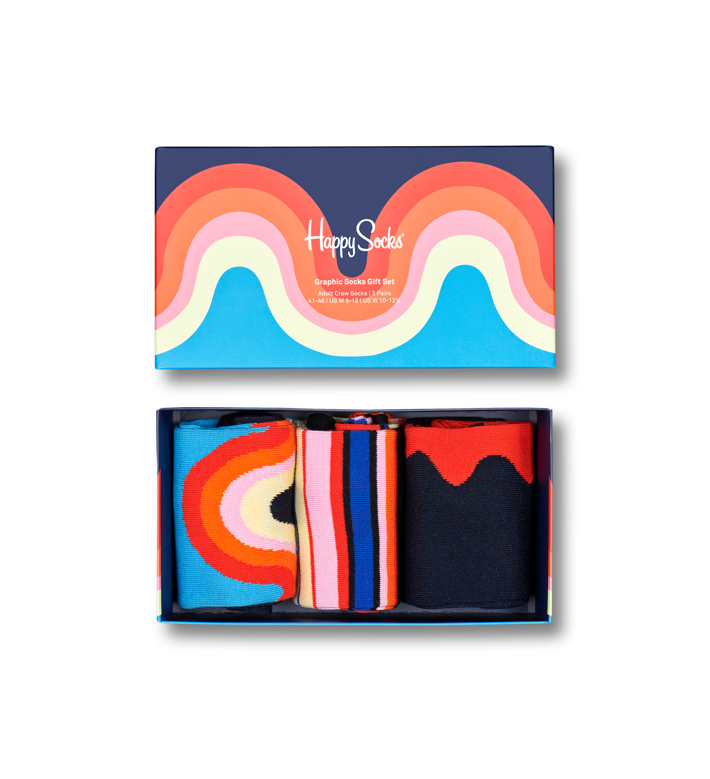 Dark Red 3-Pack Graphic Crew Socks Gift Set | Happy Socks