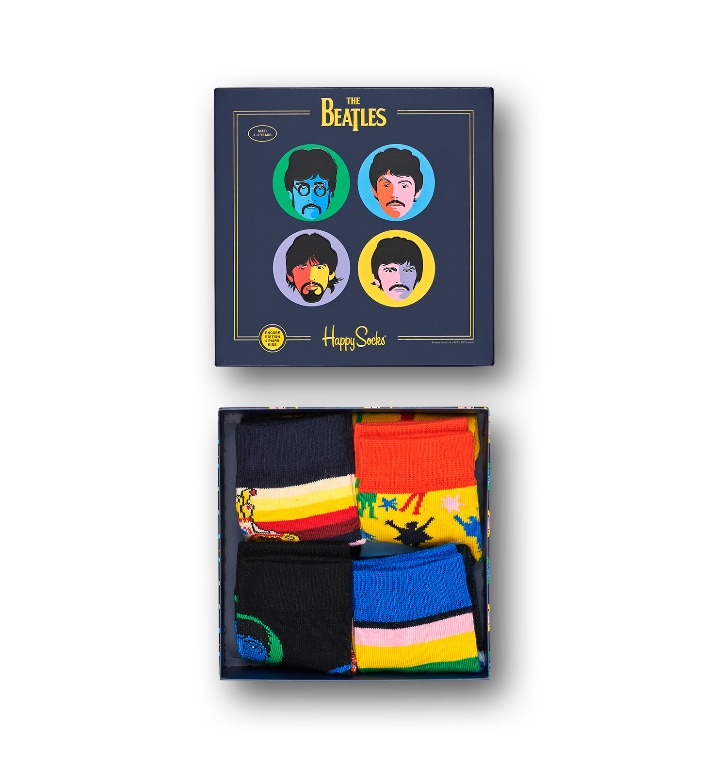 Kids Beatles Gift Box 4 pack | Happy Socks
