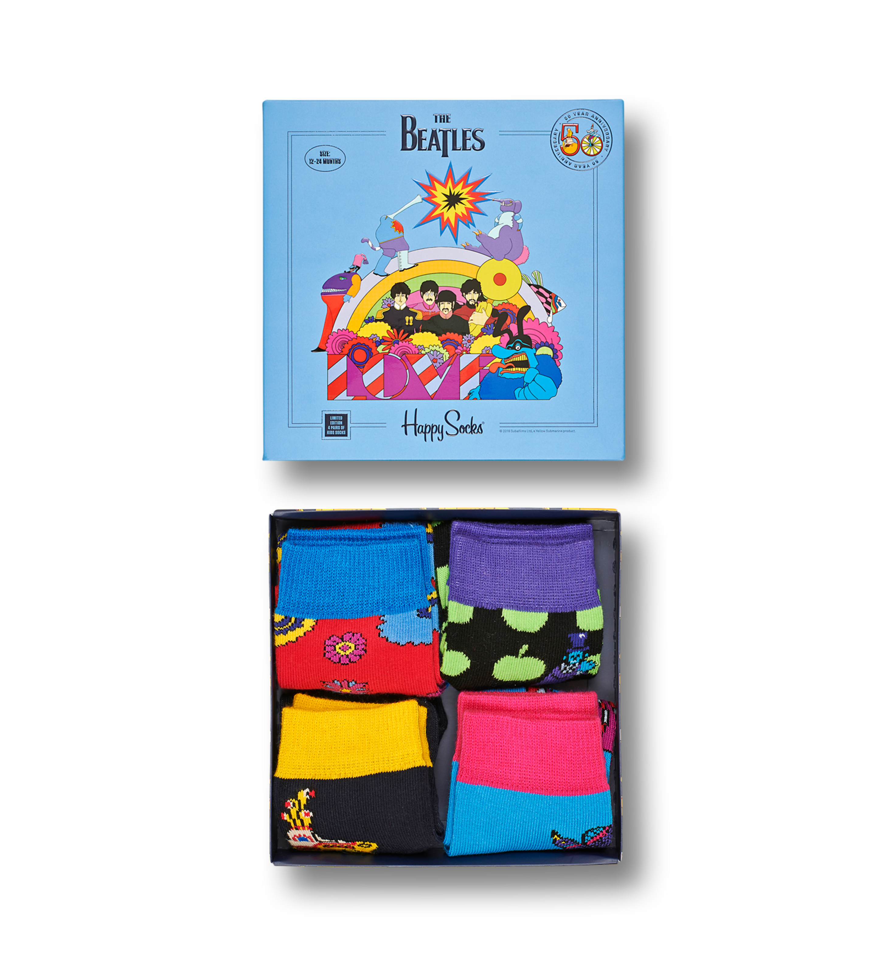 kussen speling hoeveelheid verkoop The Beatles Socks Box Set For Kids | Happy Socks US