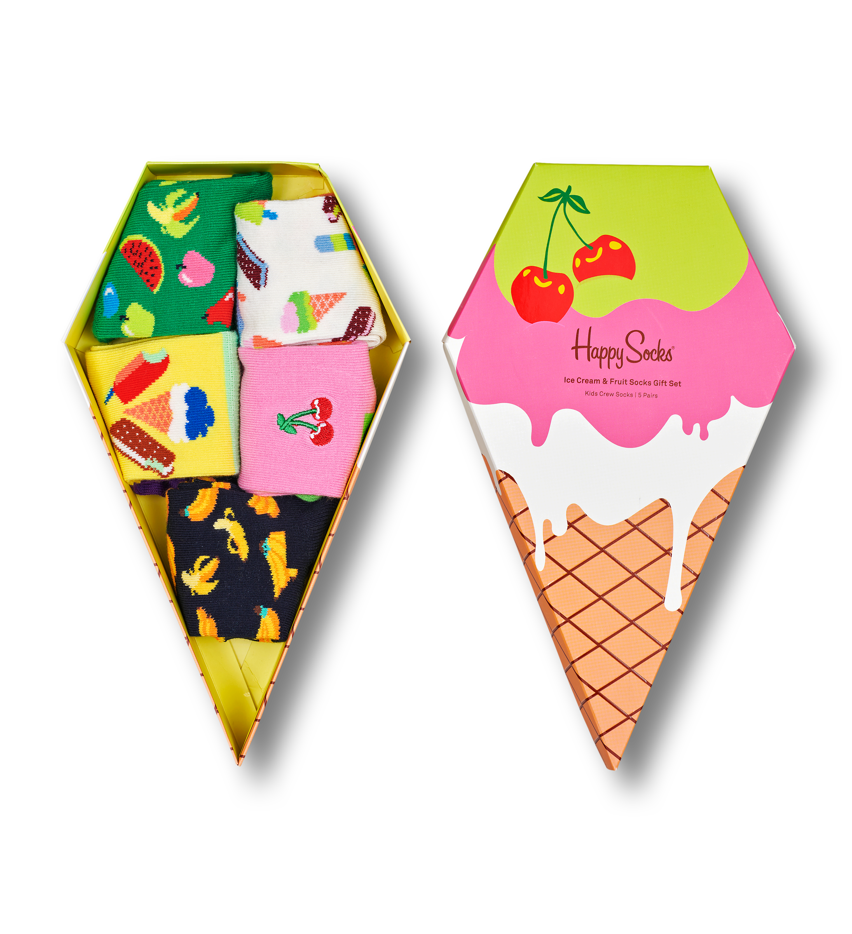 Sock Gift Box for Kids & Babies: Ice Cream & Fruits | Happy Socks