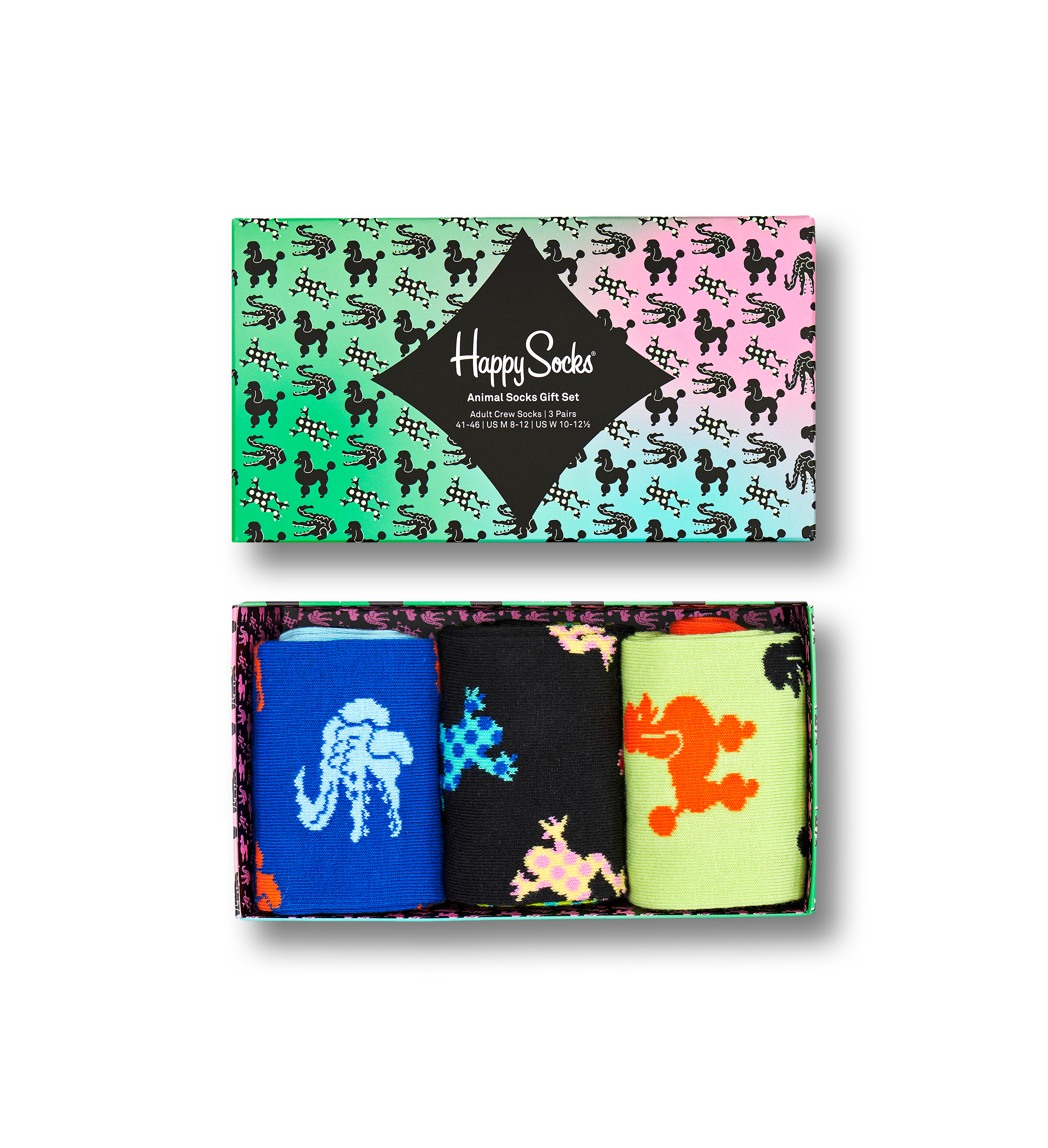 Multicolour Animal 3-Pack Socks Gift Set | Happy Socks