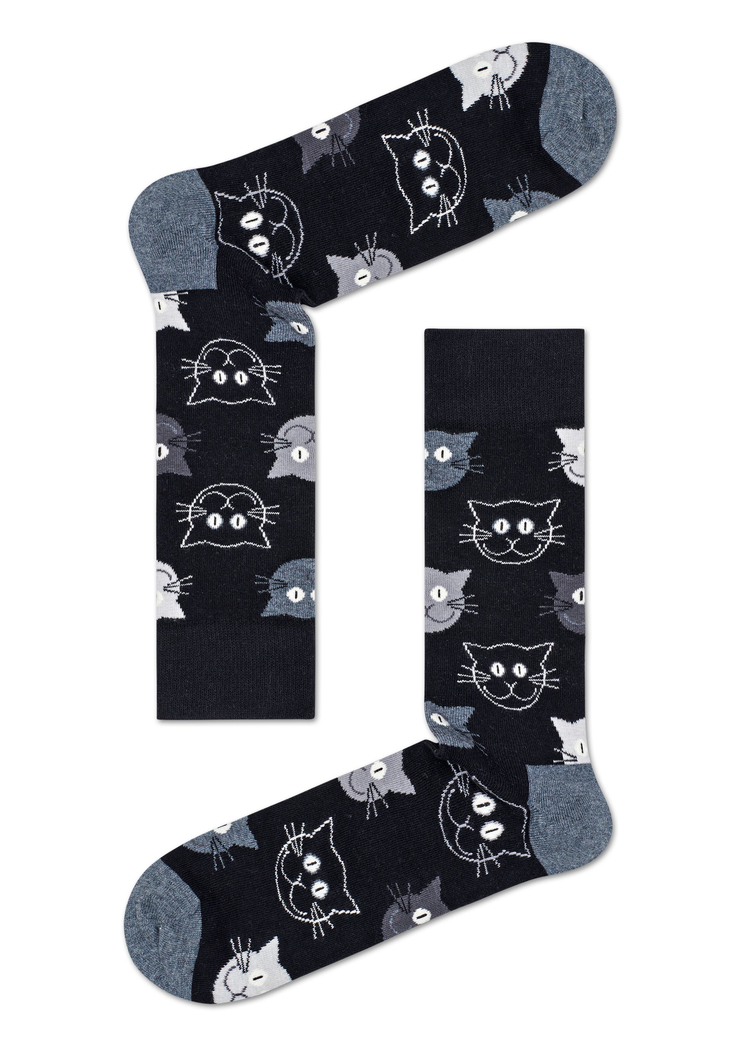Box 3pc Gift Socks US Cat | Happy