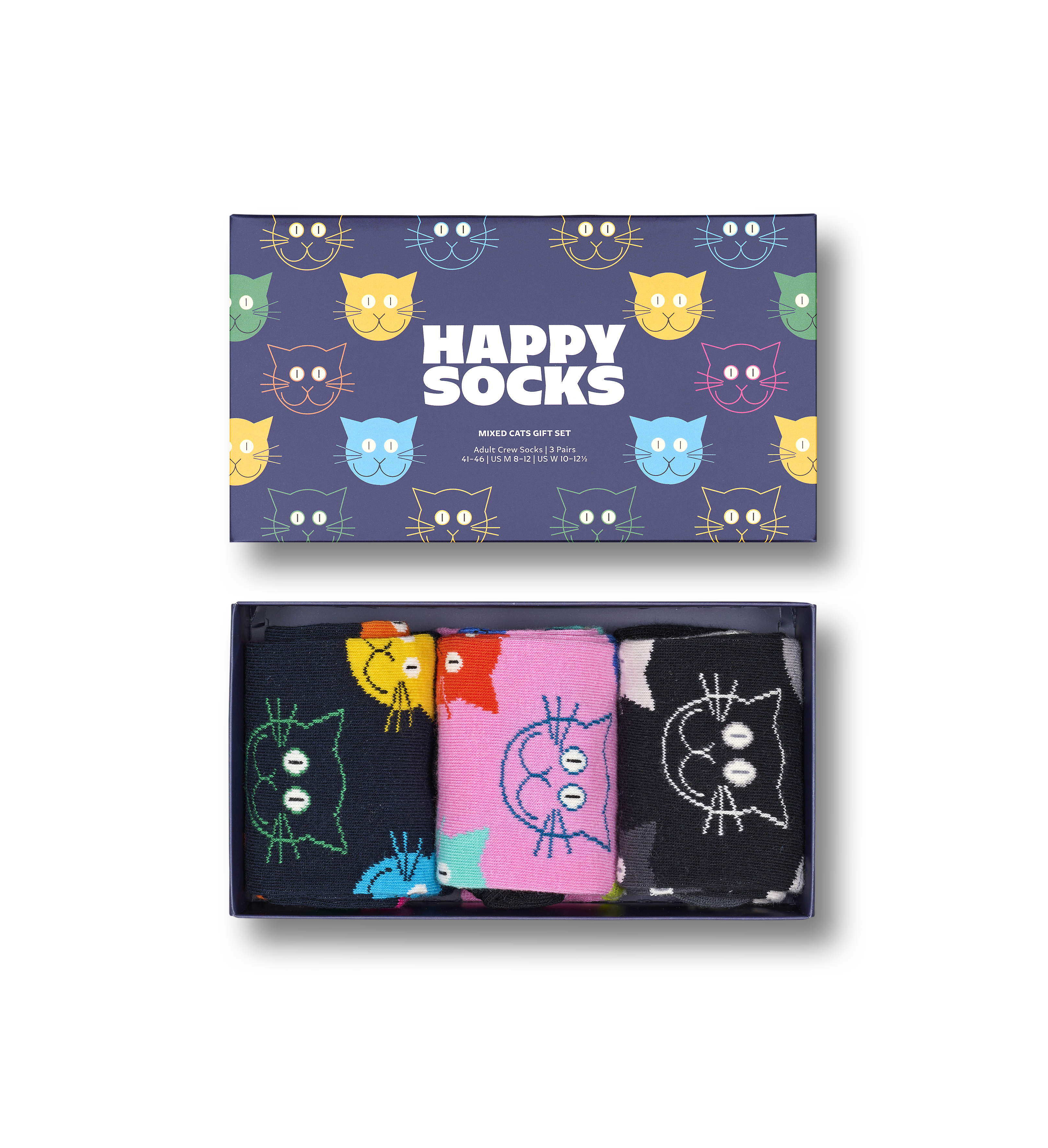 Gift | Socks 3pc Happy US Cat Box