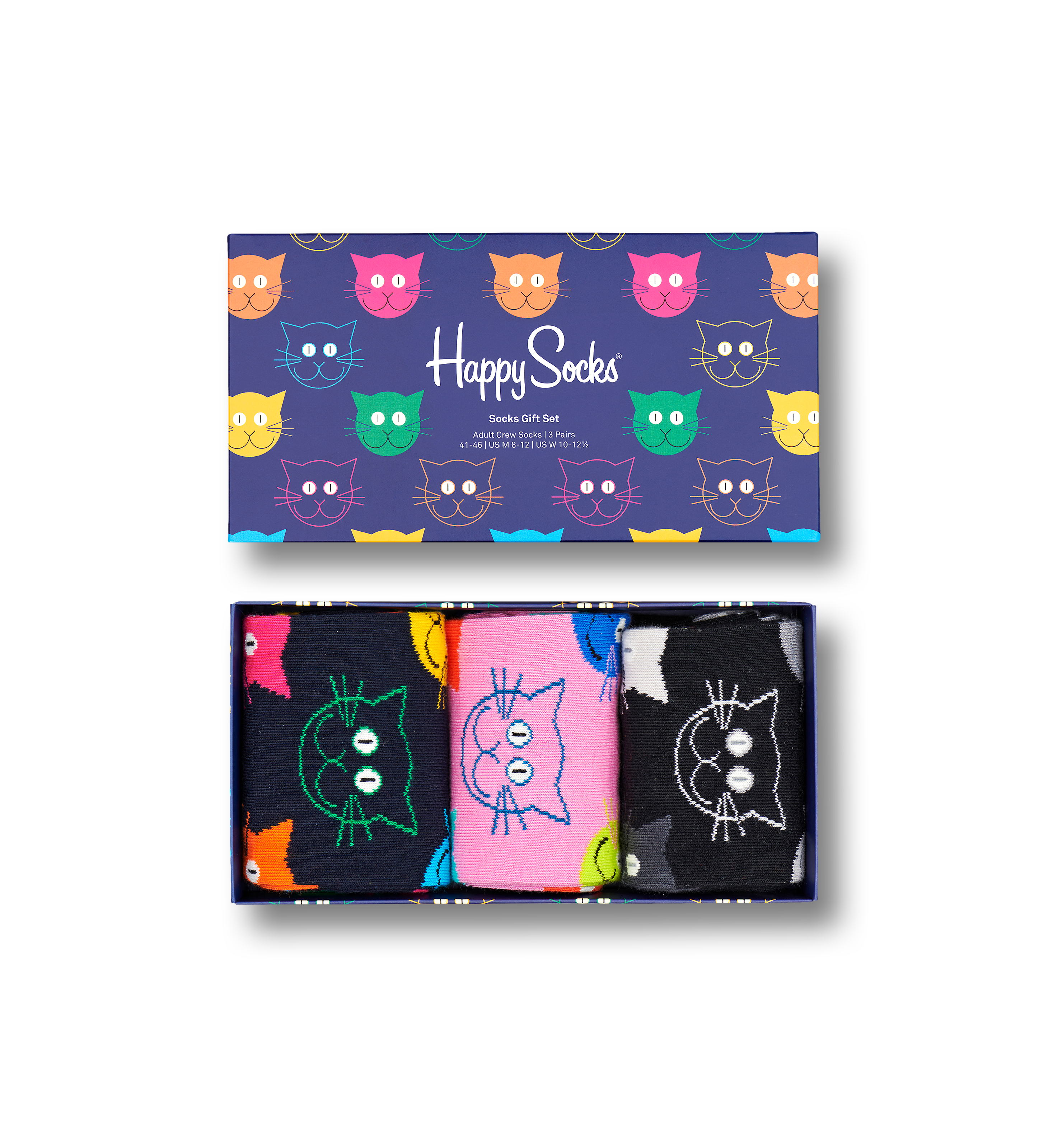Box Happy US Socks | Gift Cat 3pc
