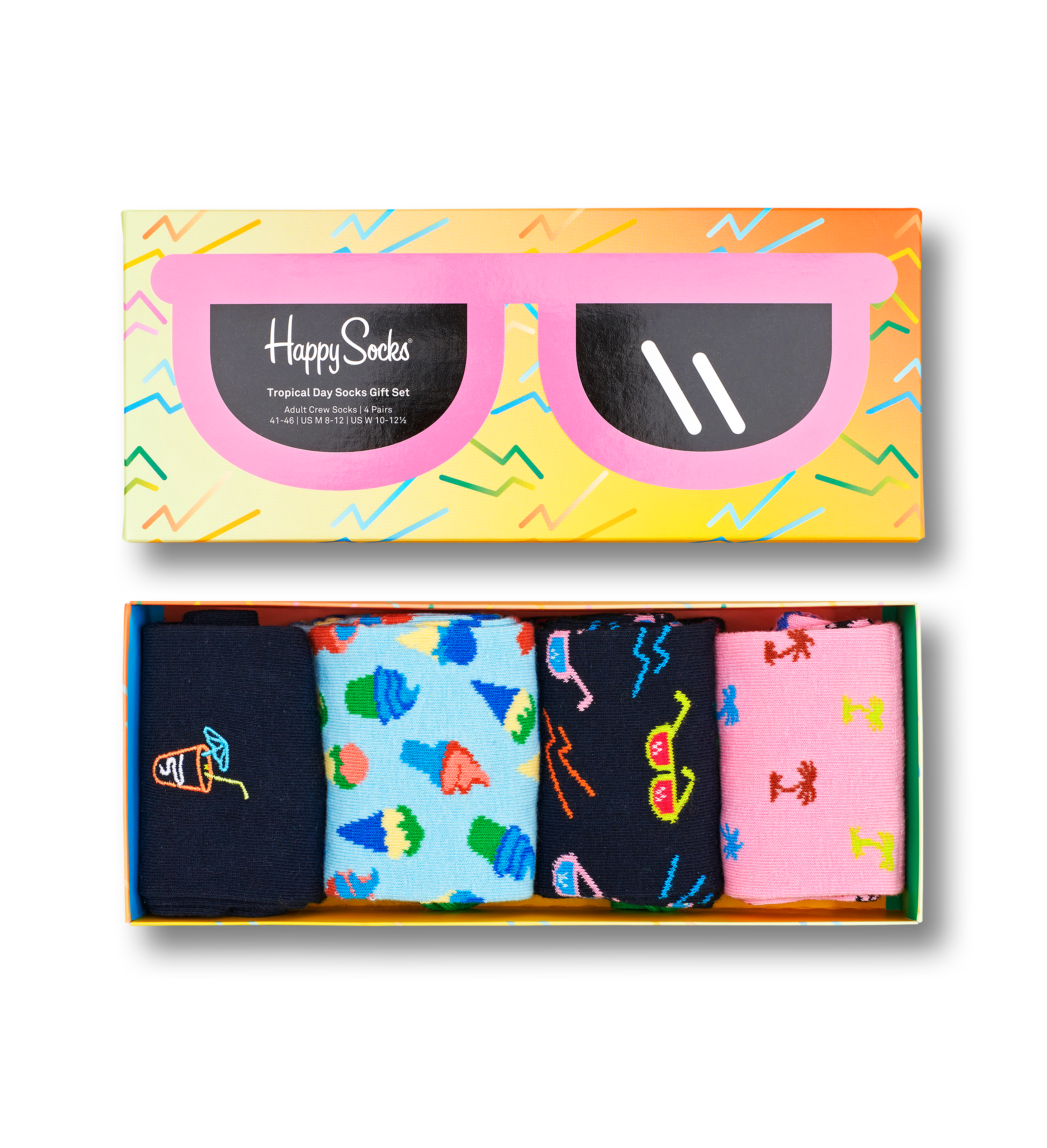Multicolour Tropical Day 4-Pack Socks Gift Set | Happy Socks