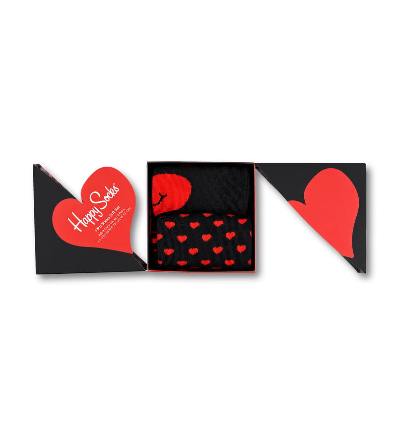 Black I Heart You 2-Pack Socks Gift Set | Happy Socks